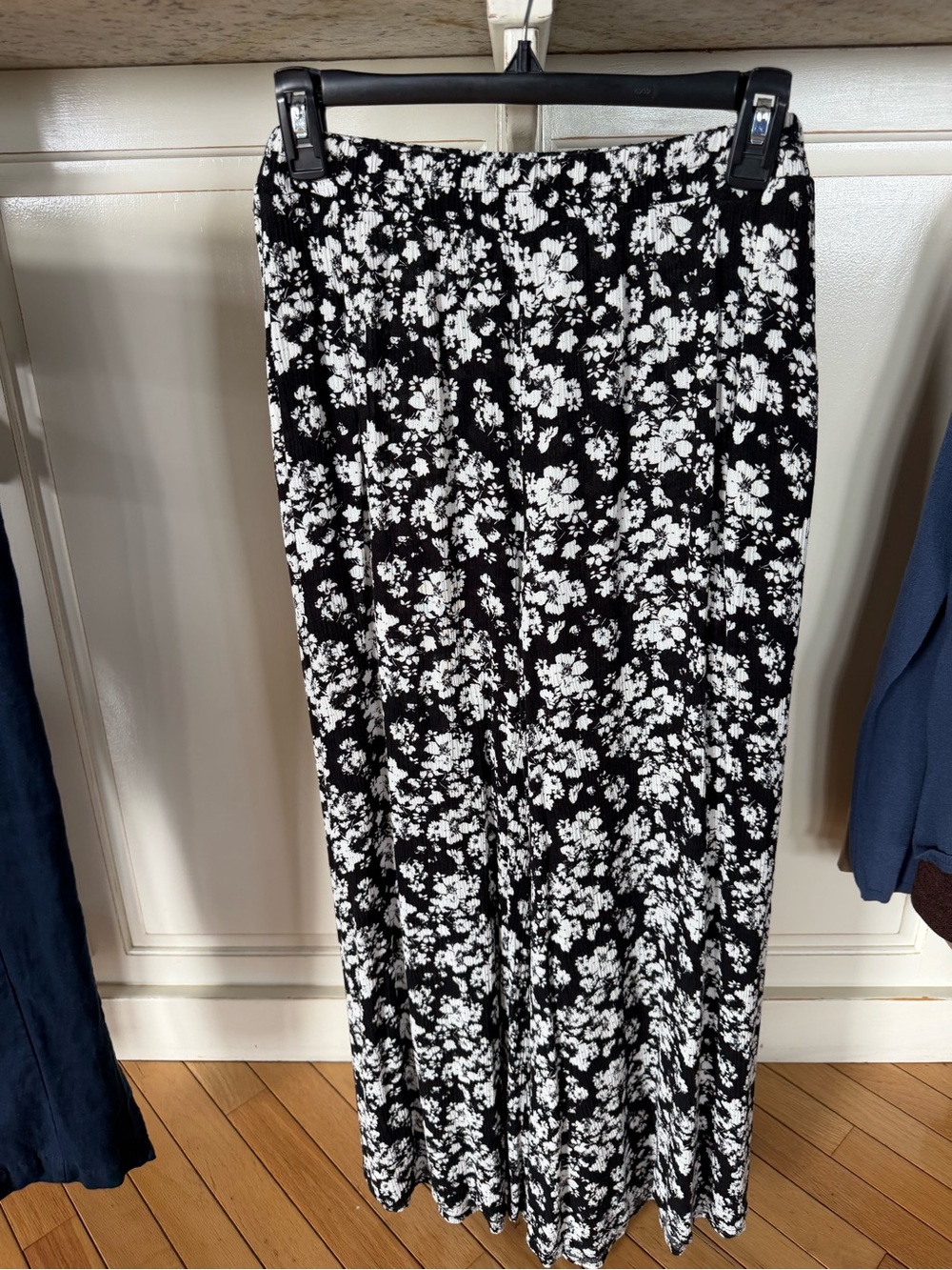 Final Touch Black & White Floral Wide Leg Pants from Melrose in the OC